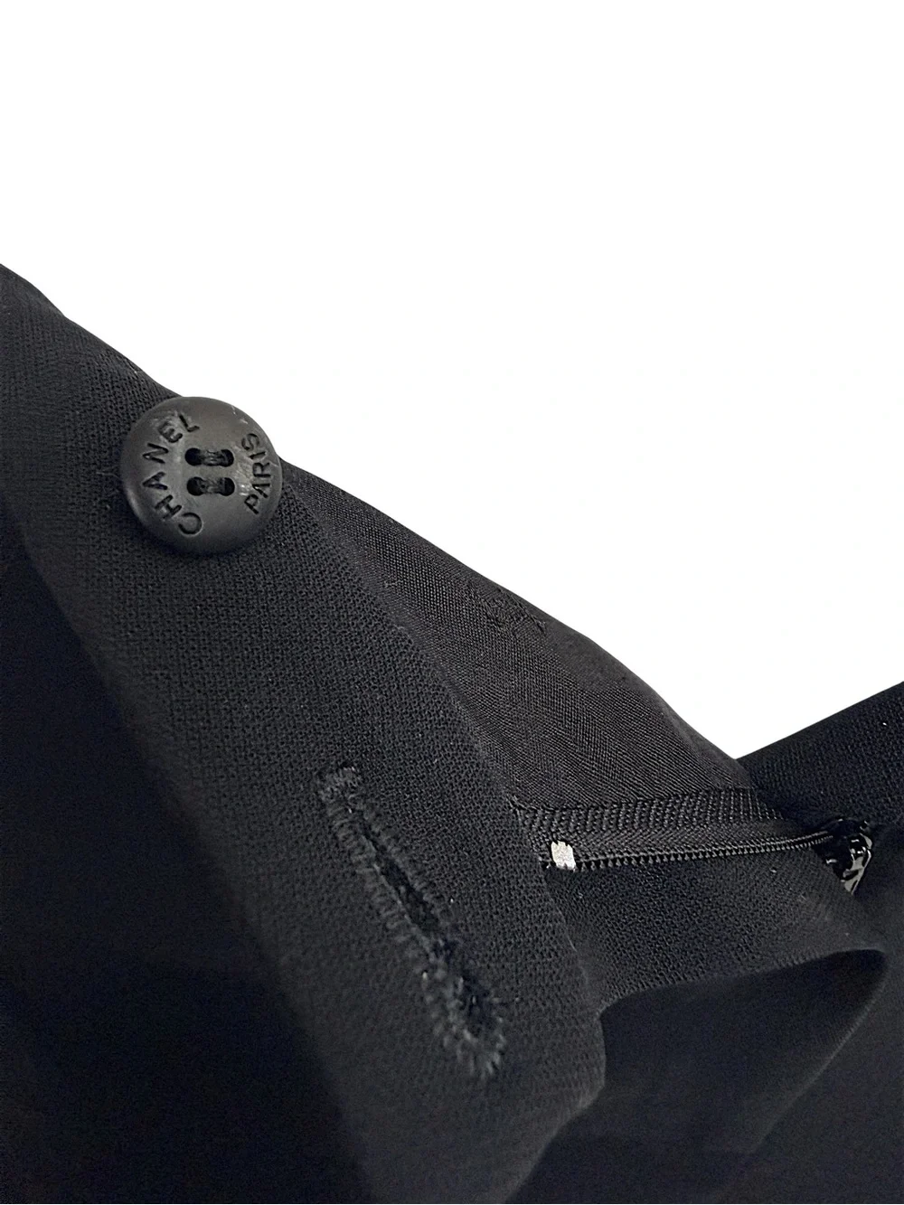 Chanel Boutique Vintage 90s Black Pant Suit CC Button Blazer Set FR 36